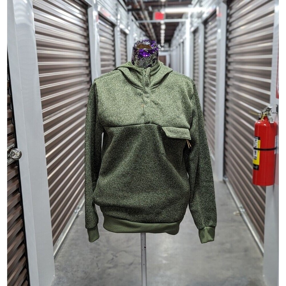 Hudson & Barrow NYC Size Medium Green 1/4 Zip Pullover Hoodie Sweater